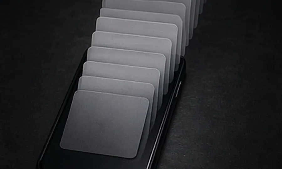 Focus lesson art: a phone with blank feed cards continuing upward with no stopping cue